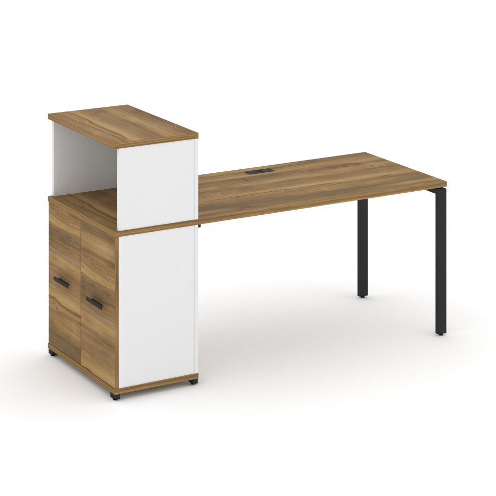 Concept Стол рабочий с опорным распаш. шкафом с надставкой низ. CN.SP-227 B Сандал Янтарный/Белый Бр Concept Стол рабочий с опорным распаш. шкафом с надставкой низ. CN.SP-227 B Сандал Янтарный/Белый Бр