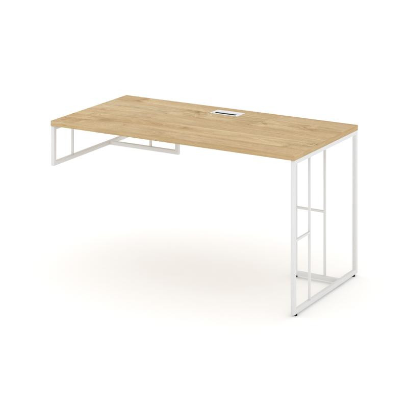 Rift Стол письменный для опорной тумбы левый RF.SPOT-014 (L) Тиквуд Светлый/Металл Белый 1580*700*75