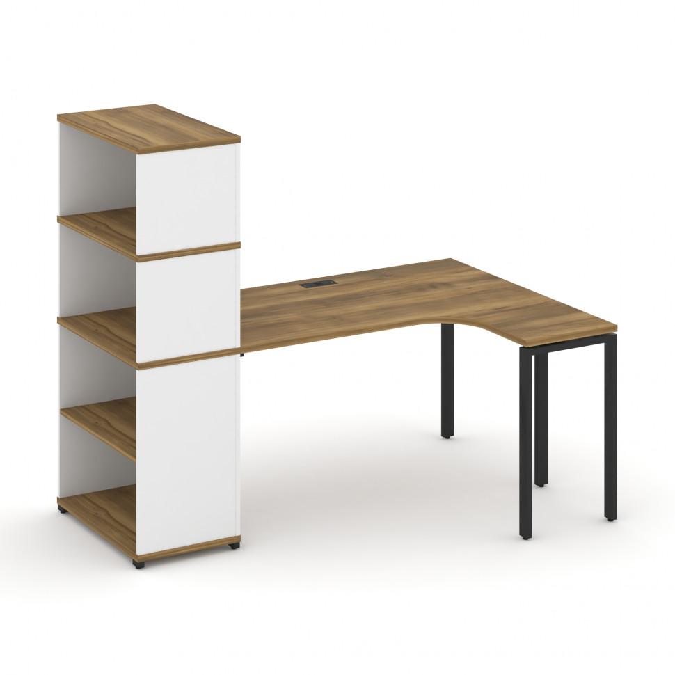 Concept Стол эргономичный с опорным стеллажом с надставкой выс. CN.SA-207(R) Сандал Янтарный/Белый Б Concept Стол эргономичный с опорным стеллажом с надставкой выс. CN.SA-207(R) Сандал Янтарный/Белый Б