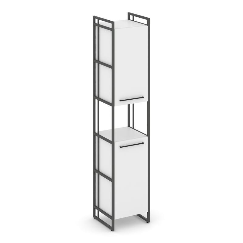 Rift Шкаф 5 ниш узкий RF.SU-52 (U) Белый Бриллиант/Металл Антрацит/Черный Ручки 420*396*2010