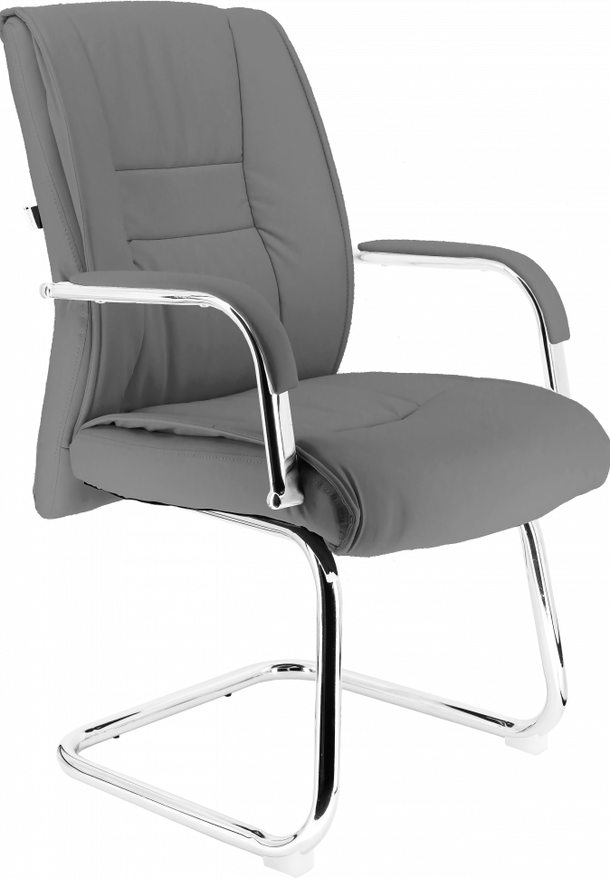 Кресло для посетителей Everprof Kent (Кент) CF Экокожа Серый