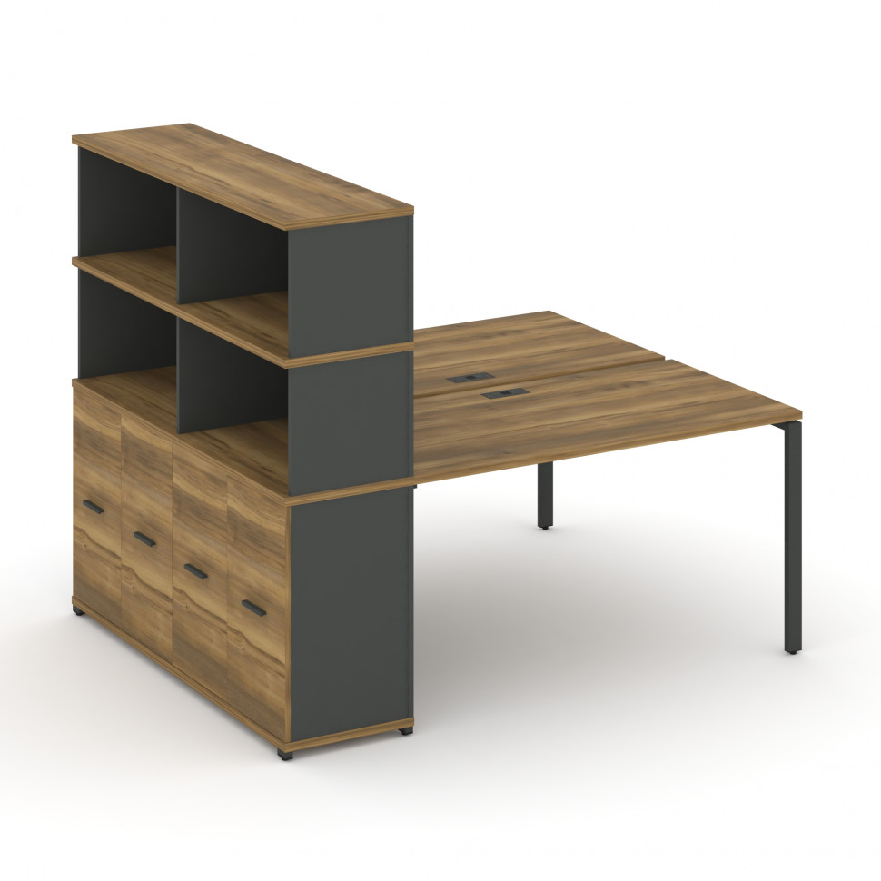 Concept Рабочая станция с опорным распаш. шкафом с надставкой выс. CN.DRS-231 A Сандал Янтарный/Антр Concept Рабочая станция с опорным распаш. шкафом с надставкой выс. CN.DRS-231 A Сандал Янтарный/Антр
