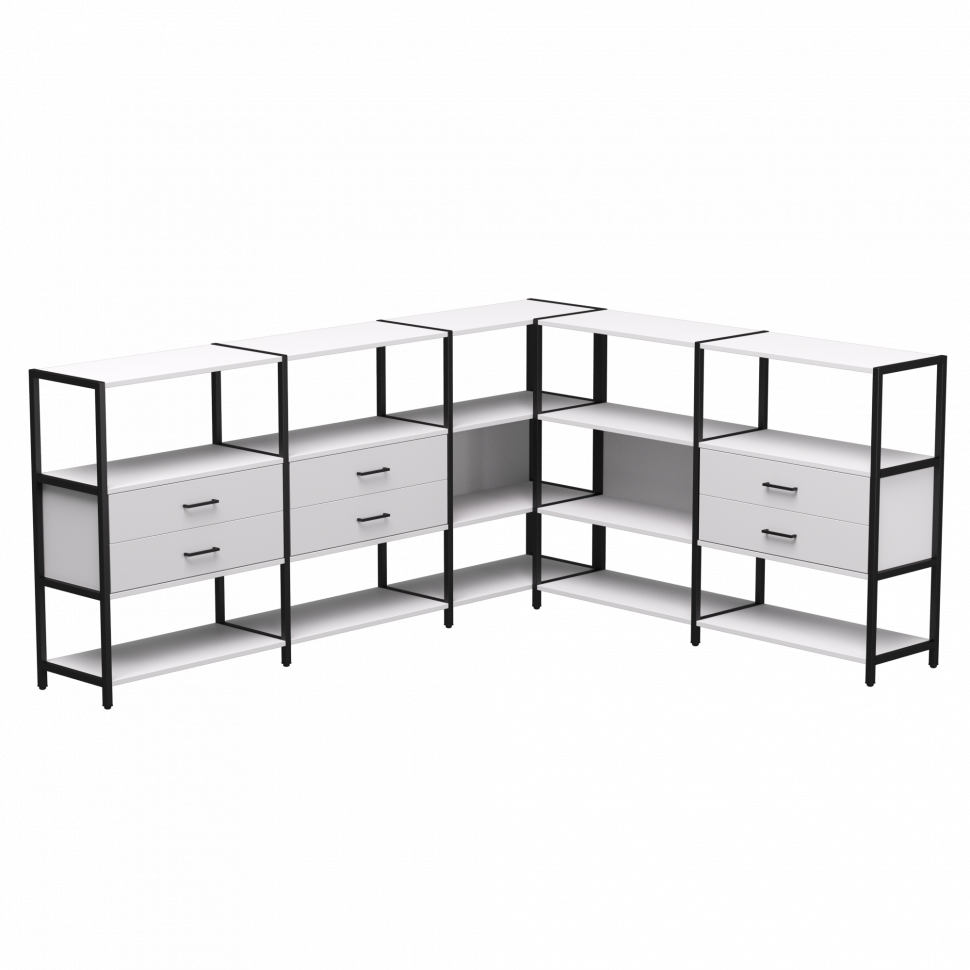 Набор стеллажных систем №15 Everprof EVO (ЭВО) 2440x2020x1120 Белый/Черный