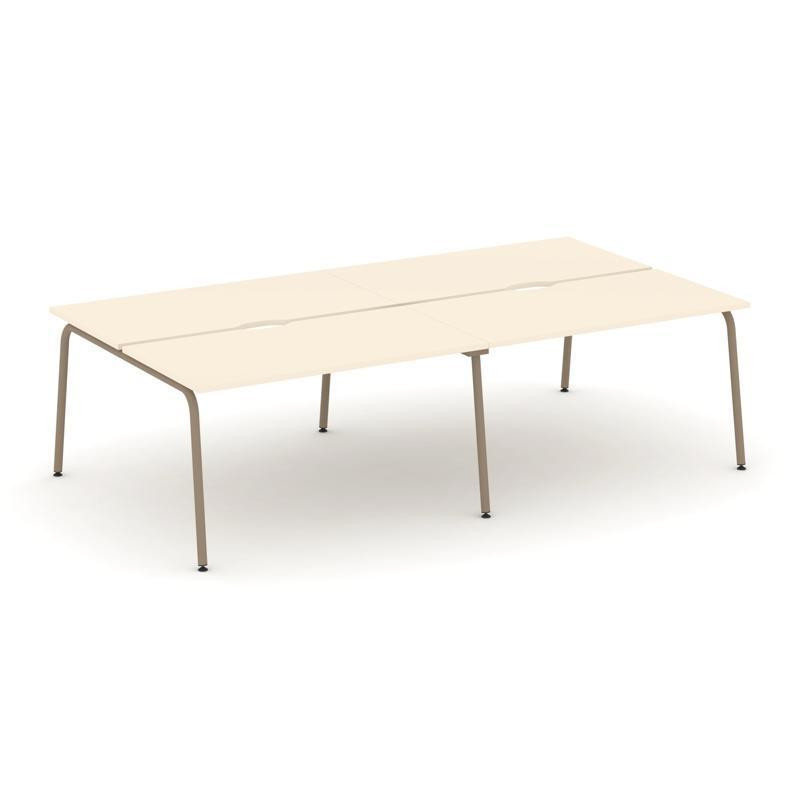 Estetica Рабочая станция 4 места ES.D.RS-4.3-VK Сатин/Металл Латте 2760*1500*750 Estetica Рабочая станция 4 места ES.D.RS-4.3-VK Сатин/Металл Латте 2760*1500*750