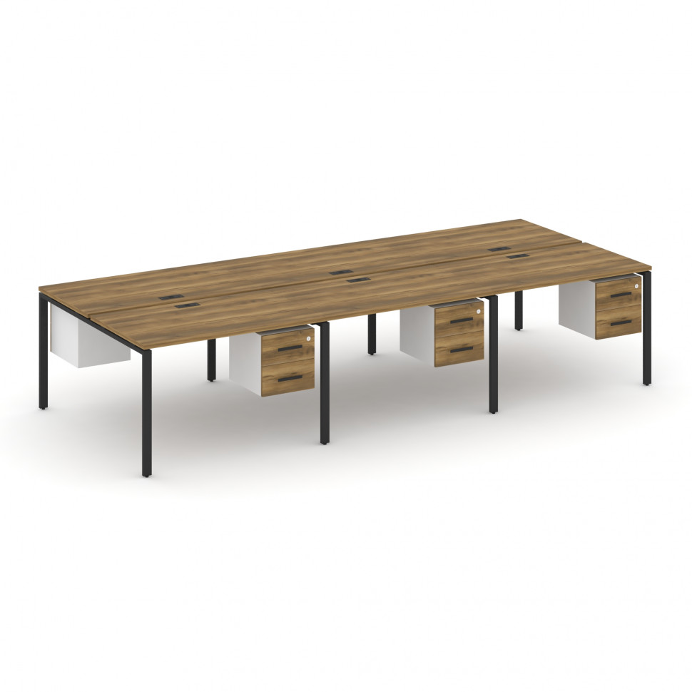 Concept Рабочая станция двухсторонняя с подвес. тумбами на 6 мест CN.DRS-154 B Сандал Янтарный/Белый Concept Рабочая станция двухсторонняя с подвес. тумбами на 6 мест CN.DRS-154 B Сандал Янтарный/Белый