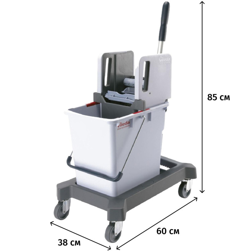 Тележка одноведерная 25л с вертик. отжимом на платф без тр.ручкой 149098