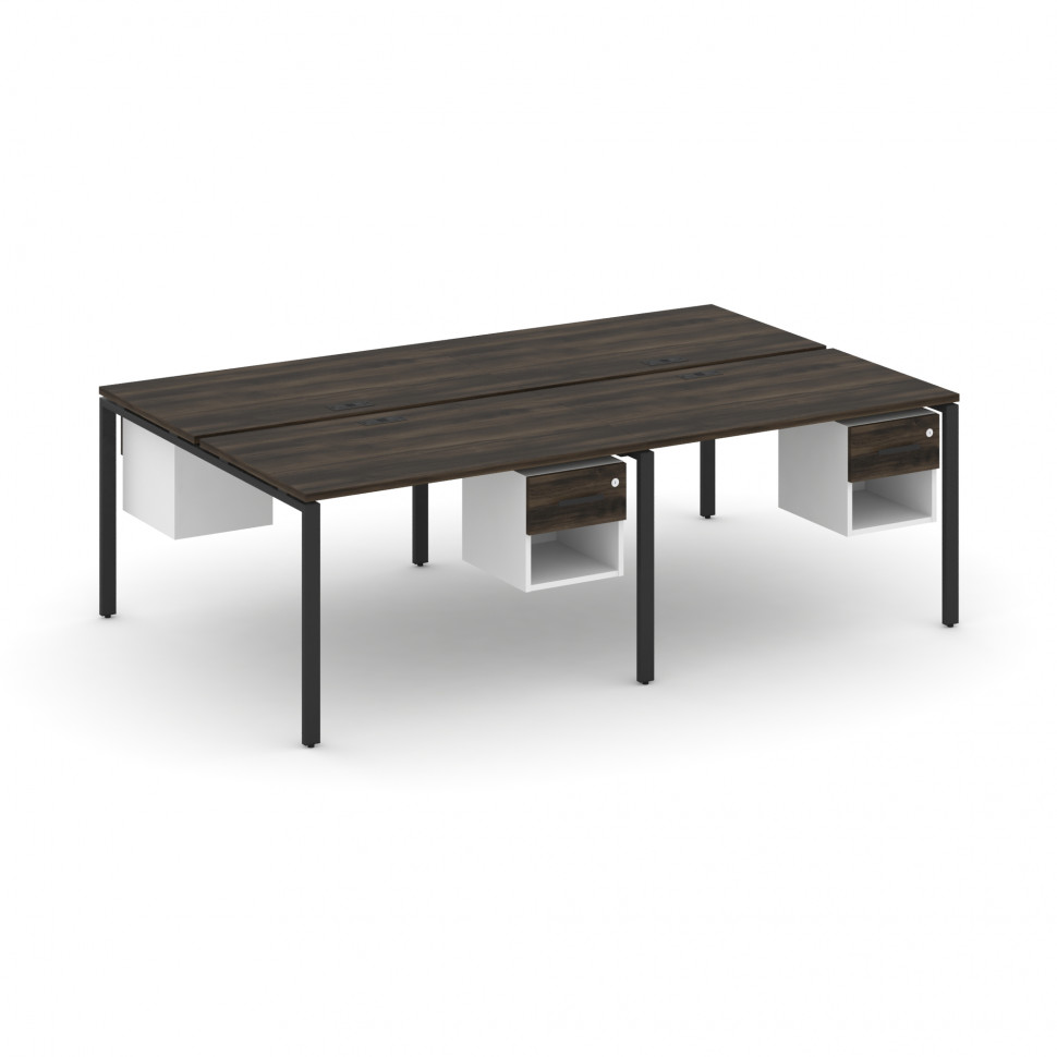 Concept Рабочая станция двухсторонняя с подвесными тумбами на 4 места CN.DRS-138 B Дуб Мали/Белый Бр