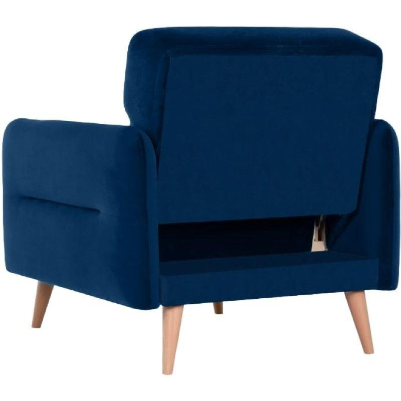 Кресло 0MX_ХД Finsoffa HYGGE Relax 1, раскл. тк. велюр Formula 788 т.синий