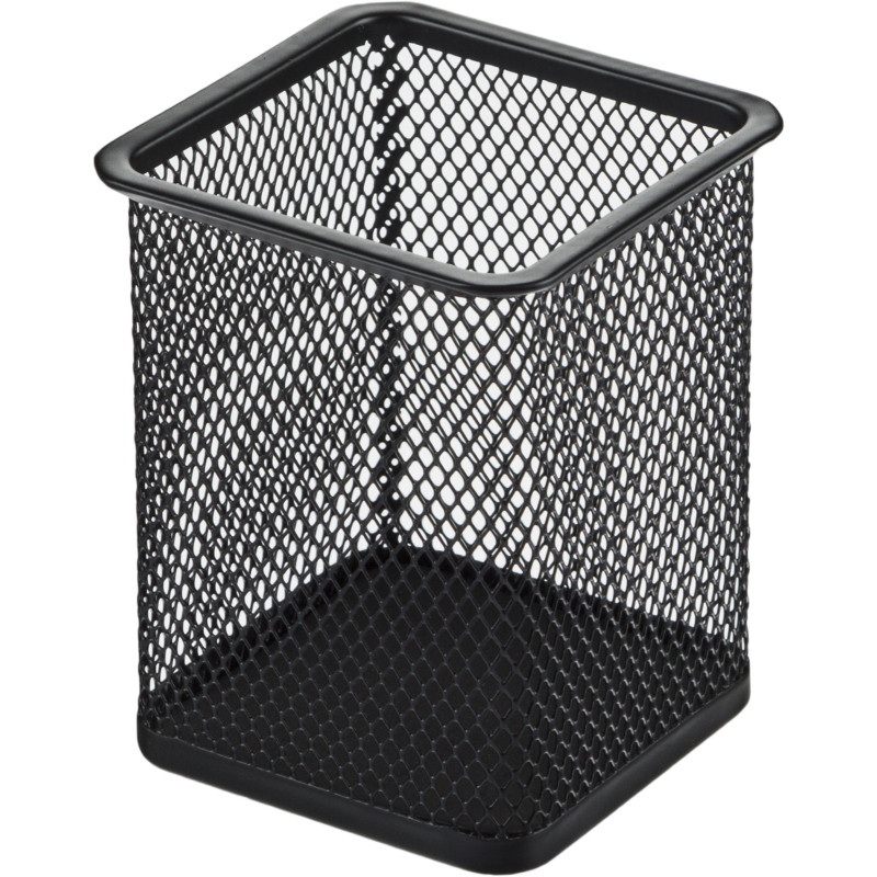 Подставка-стакан M&amp;G квадрат,метал сетка, черн, 78х100мм