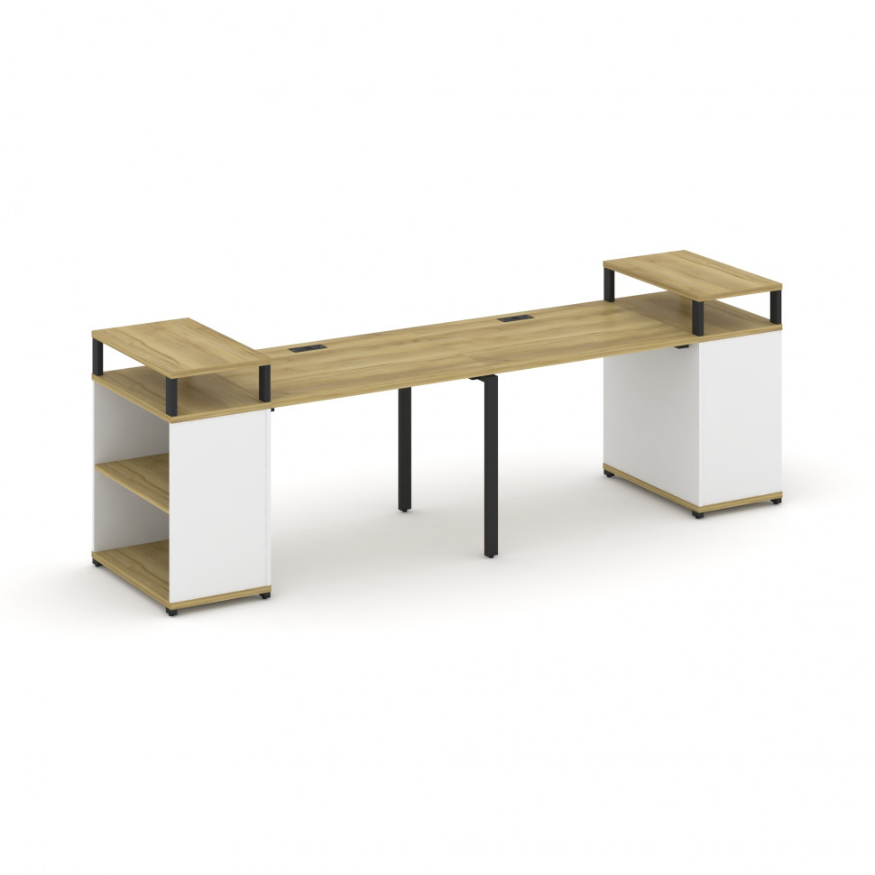 Concept Рабочая станция с опорными стеллажами с верх. горизонтами CN.ORS-205 Дуб Винченцо/Белый Брил