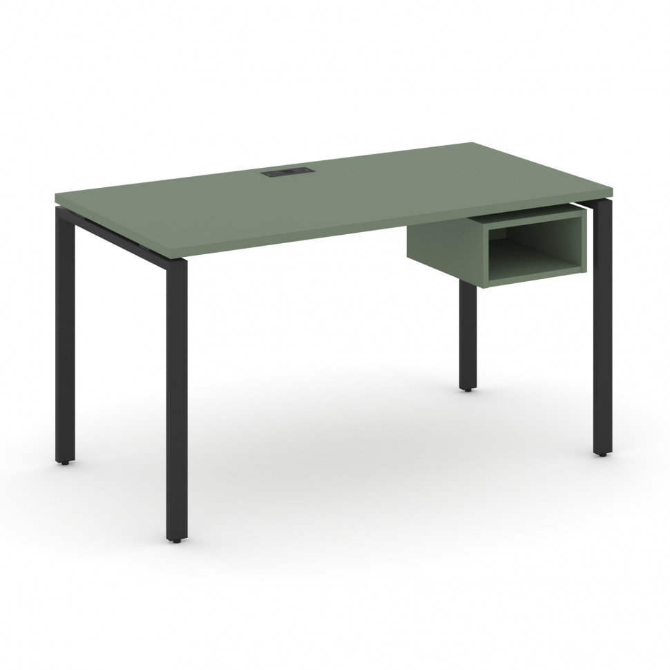 Concept Стол рабочий с подвесной тумбой с 1 открытой нишей CN.SP-104 Кобо/Металл Черный 1580*720*750