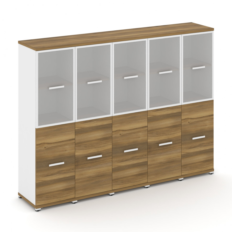 Concept Шкаф 5 узких секций, 4 ниши CN.STU-452 RMW W Сандал Янтарный/Белый Бриллиант/Металл Белый/Са