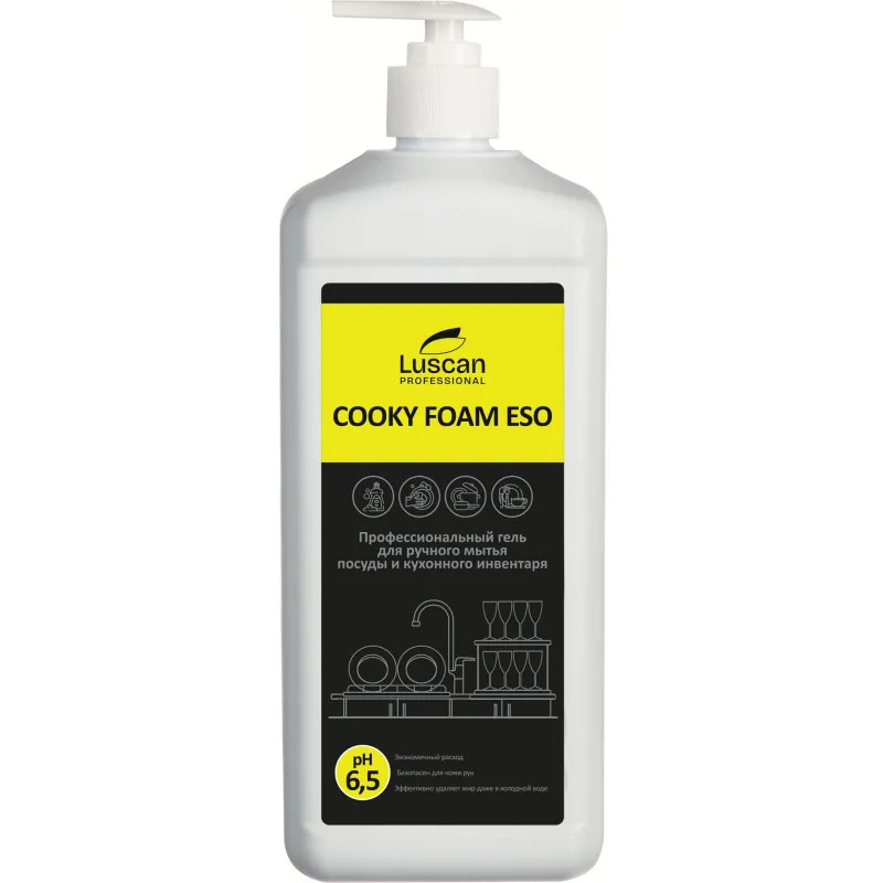 Профхим д/посуды гель д/ручного мытья Luscan Prof/Cooky Foam Eso, 1л