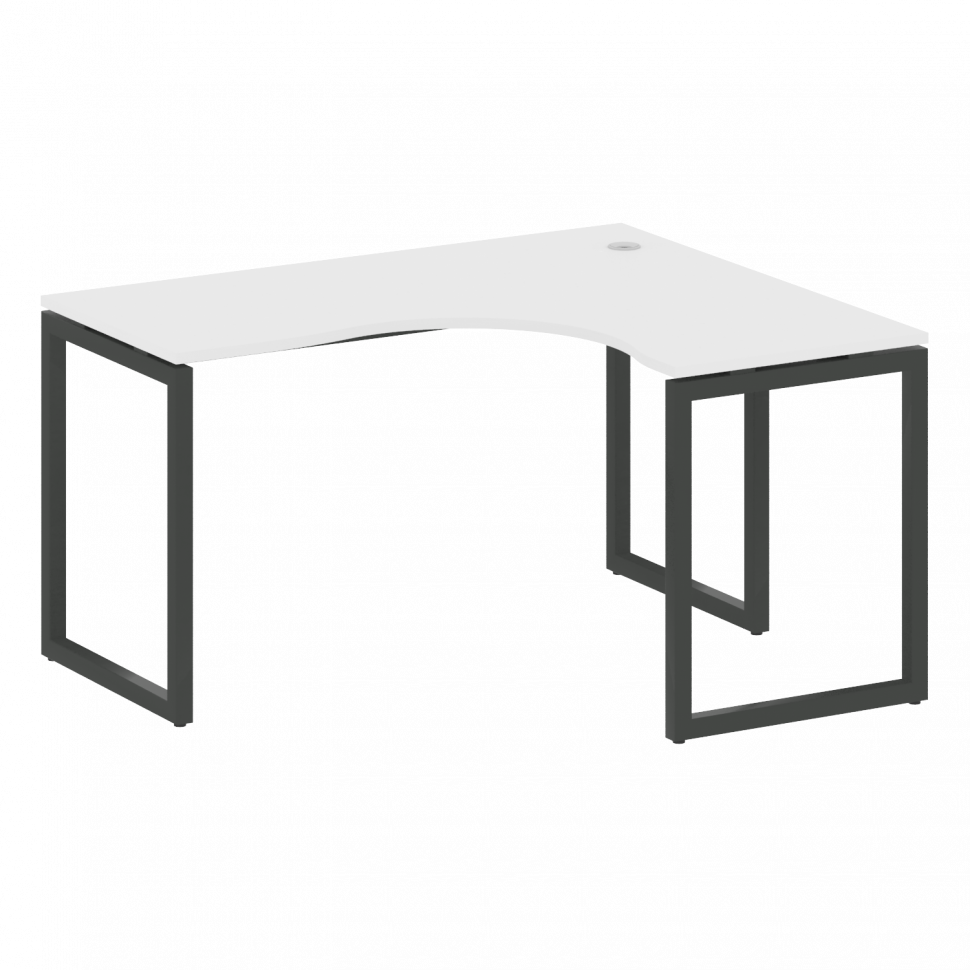 Metal System Quattro Стол криволинейный правый на О-образном м/к 40БО.СА-3 (R) Белый/Металл Антрацит