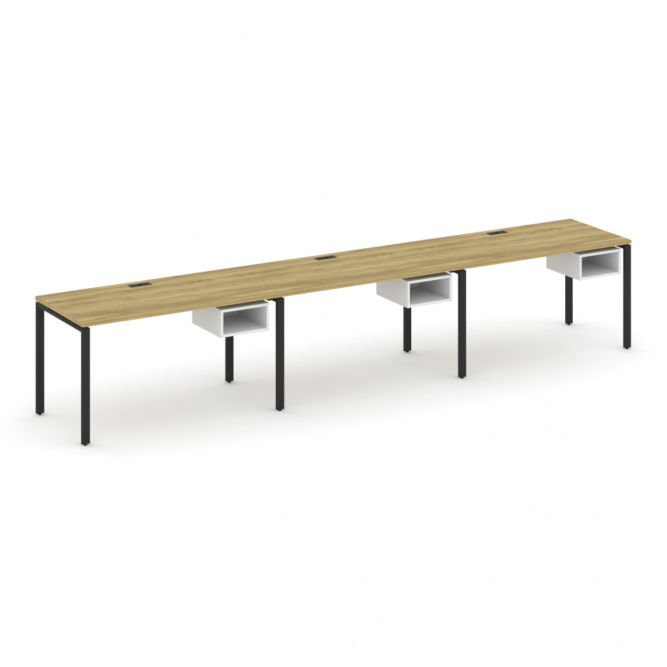 Concept Рабочая станция односторонняя с подвес. тумбами 3 места CN.ORS-123 Дуб Винченцо/Белый Брилли