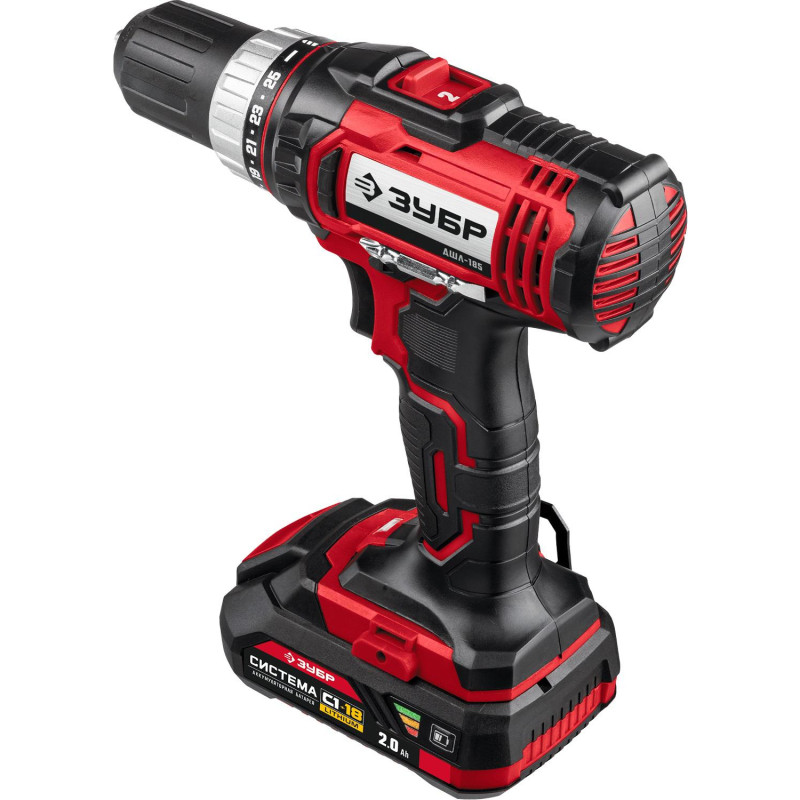Дрель-шуруповерт аккум. ЗУБР Мастер 18В, 2х2.0Ач, 40Нм  (ДШЛ-185-22)
