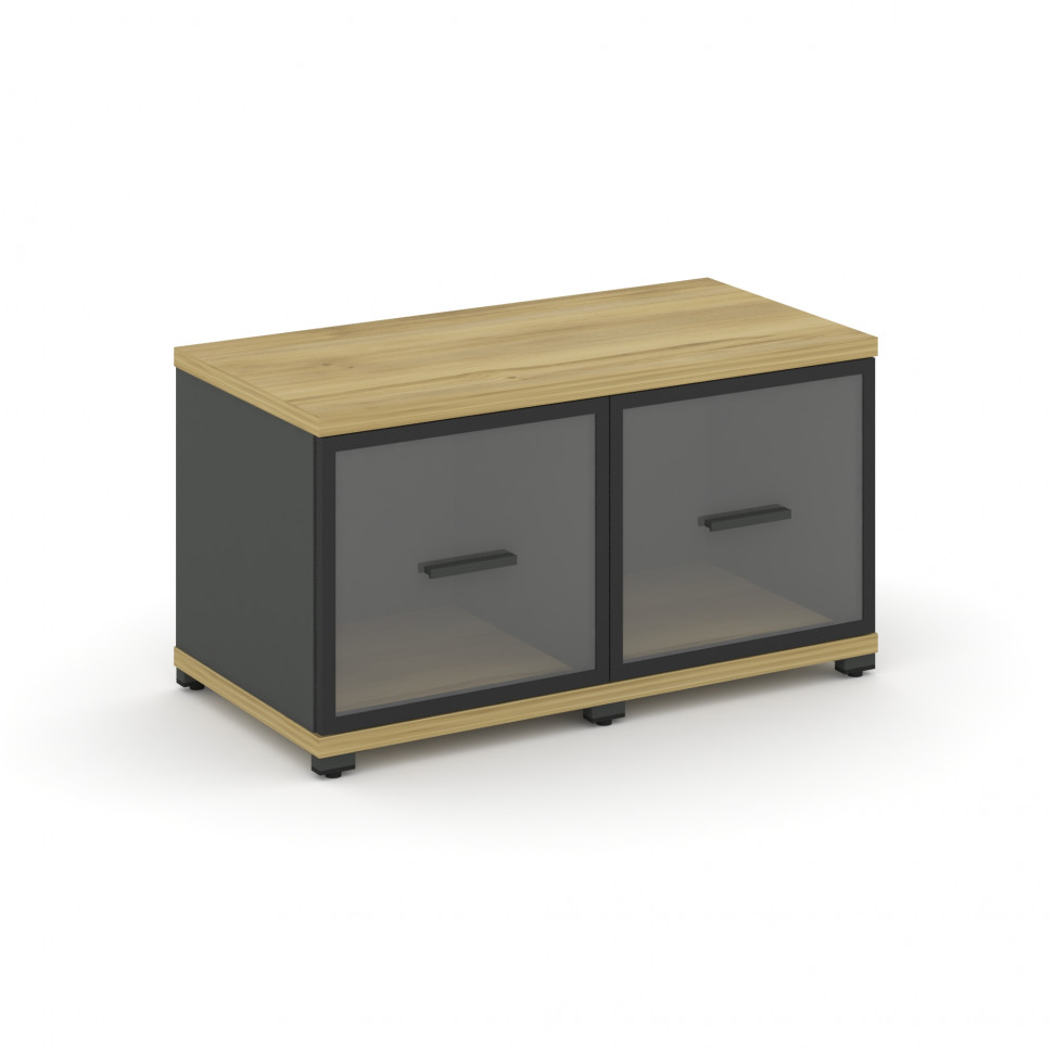 Concept Шкаф 2 узкие секции, 1 ниша CN.STU-123 RPB A Дуб Винченцо/Антрацит/Металл Антрацит/Прозрачны