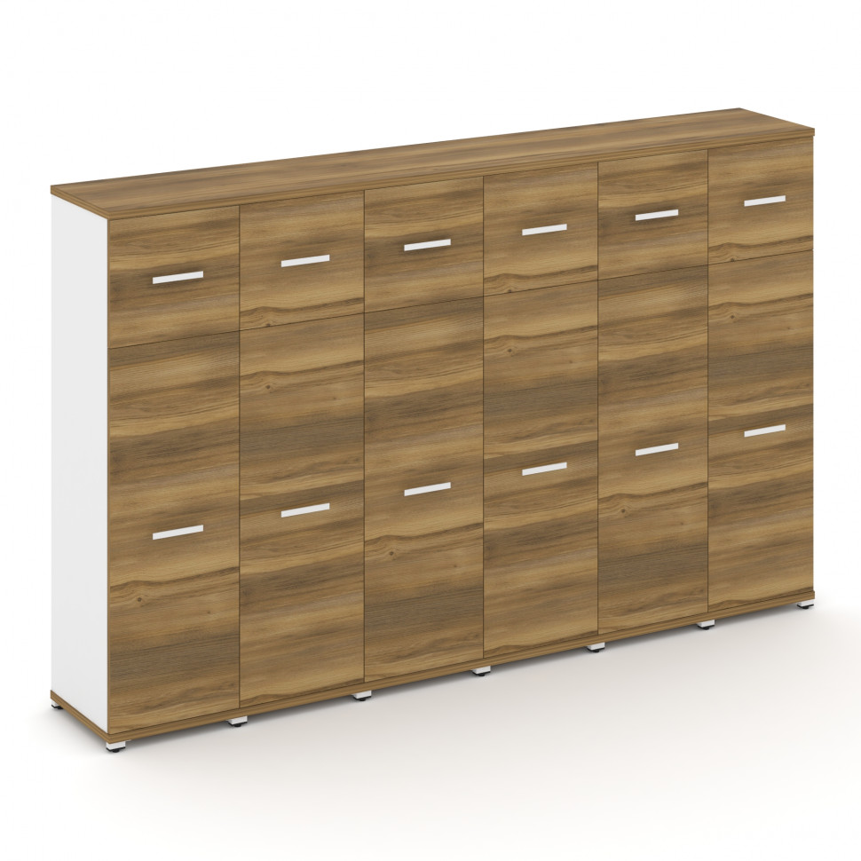 Concept Шкаф 6 узких секций, 4 ниши CN.STU-464 W Сандал Янтарный/Белый Бриллиант/Металл Белый 2500*4