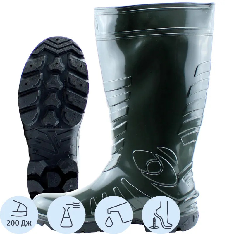 Сапоги специальные цв.оливковый мод. Д23-КЩС с МП, МС (р.47) ПВХ