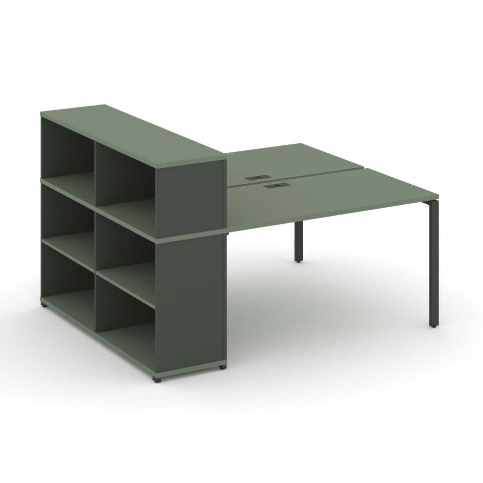 Concept Рабочая станция с опорным стеллажом с надставкой низ. CN.DRS-210 Кобо/Антрацит/Металл Антрац