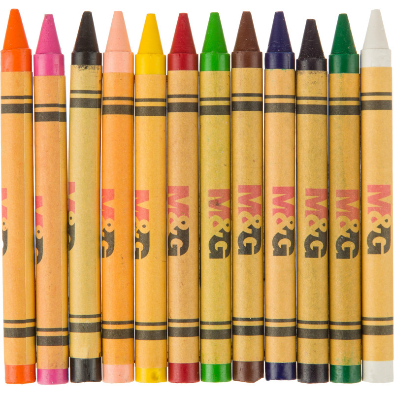 Мелки восковые M&amp;G, круглый корпус, 12 цветов в наборе