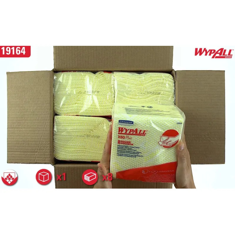 Материал протирочный нетканый WypAll X80 Plus желтый 30л/уп 19164 (KFC) Материал протирочный нетканый WypAll X80 Plus желтый 30л/уп 19164 (KFC)