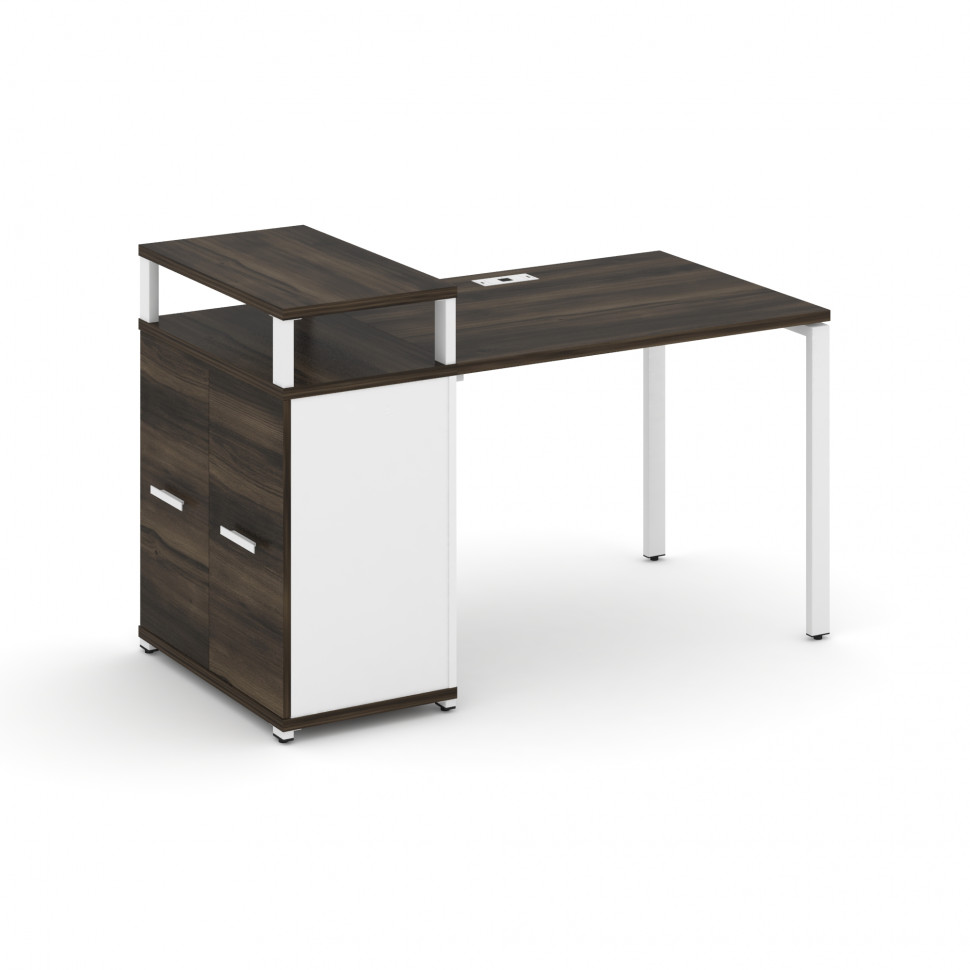 Concept Стол рабочий с опорным распаш. шкафом с верх. горизонтом  CN.SP-221 W Дуб Мали/Белый Бриллиа