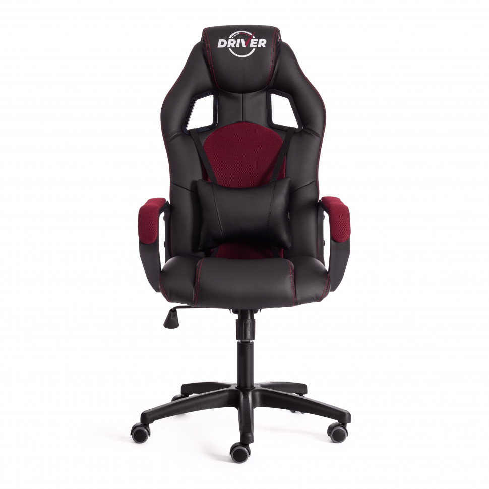 Кресло Driver/Драйвер (22) кож/зам/ткань, черный/бордо, 36-6/TW-13