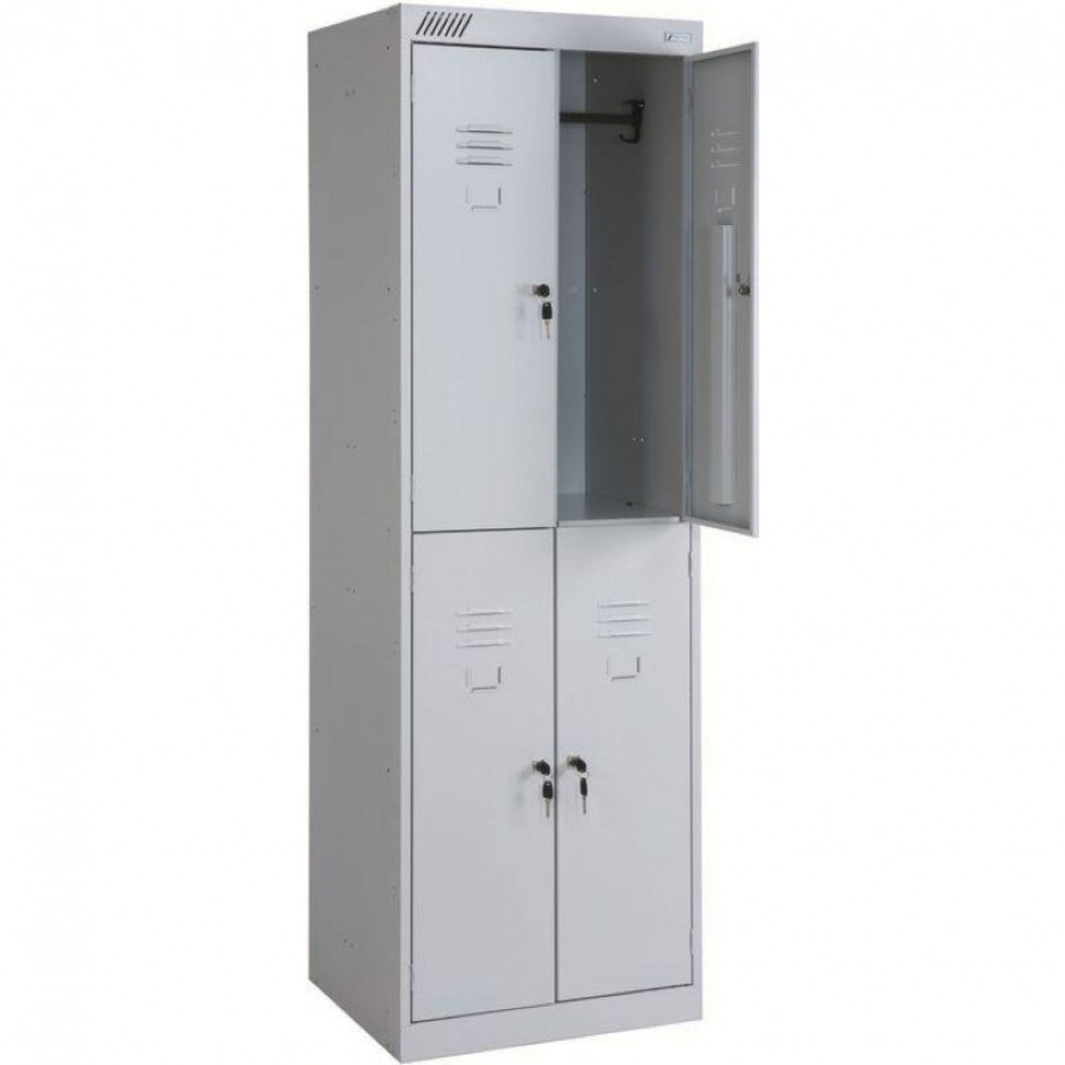 Шкаф для одежды металлический MZ_ШРК-24-600 2 секции,4 ячейки 600х500х