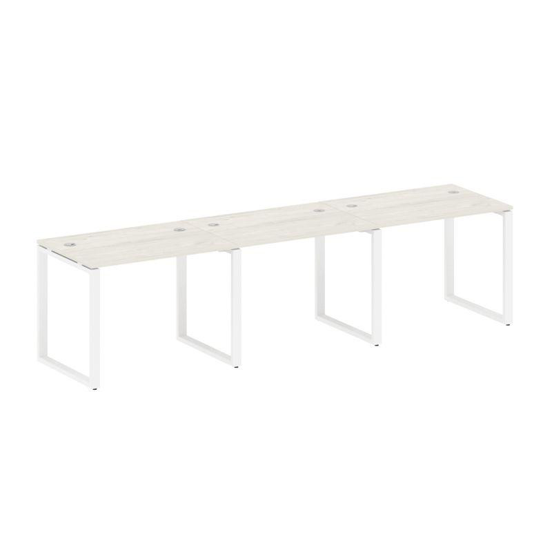 Metal System Рабочая станция на 3 места на О-образном м/к БО.СМ-3.1 Дуб Наварра/Металл Белый 3000*72 Metal System Рабочая станция на 3 места на О-образном м/к БО.СМ-3.1 Дуб Наварра/Металл Белый 3000*72