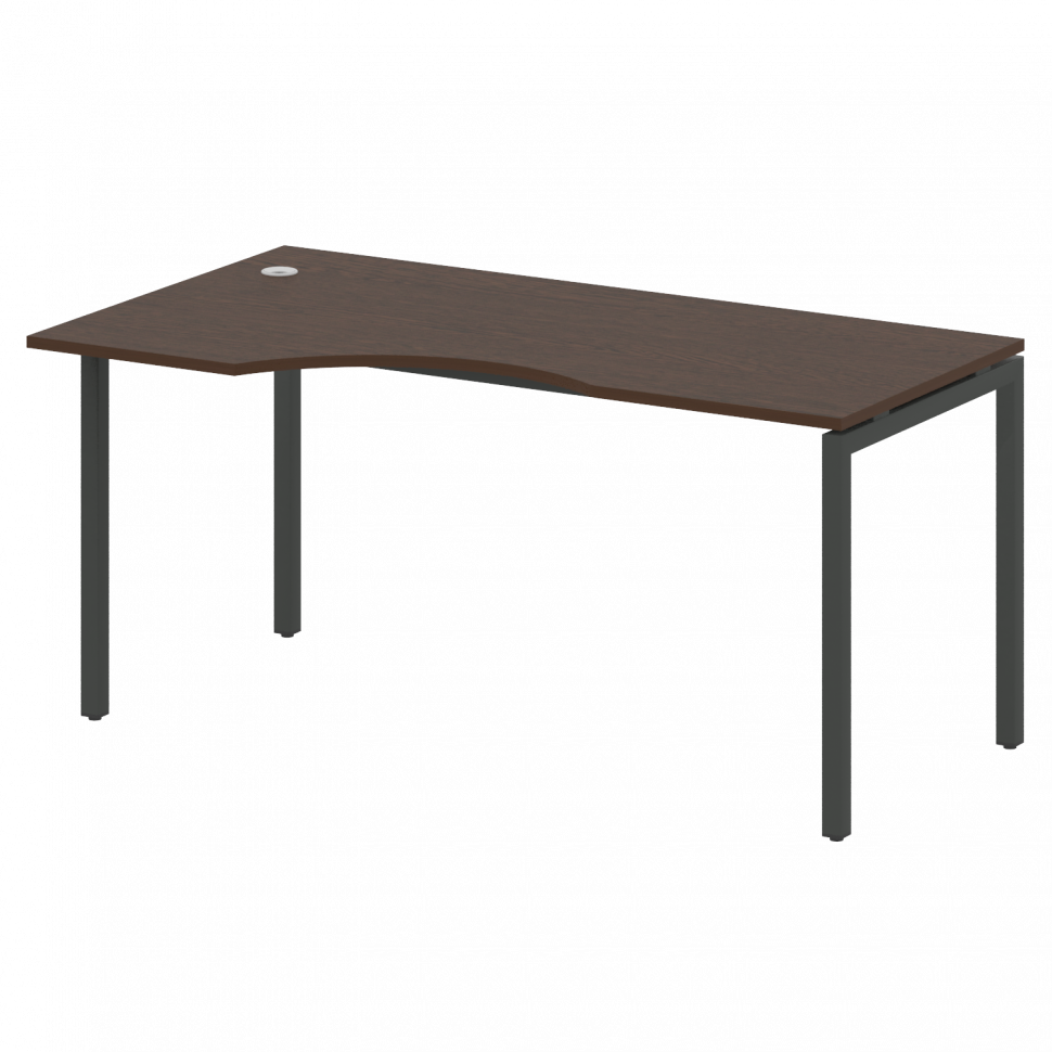 Metal System Quattro Стол криволинейный левый на П-образном м/к 40БП.СА-1 (L) Венге Цаво/Металл Антр