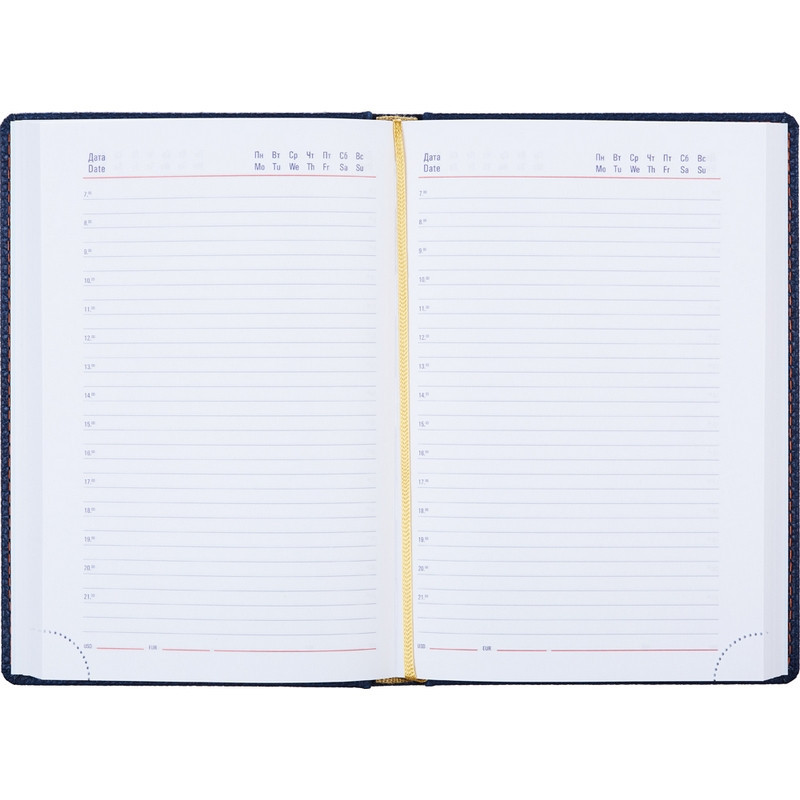 Ежедневник недатированный А5,142x210мм,176л,синий АТТАСНЕBizon