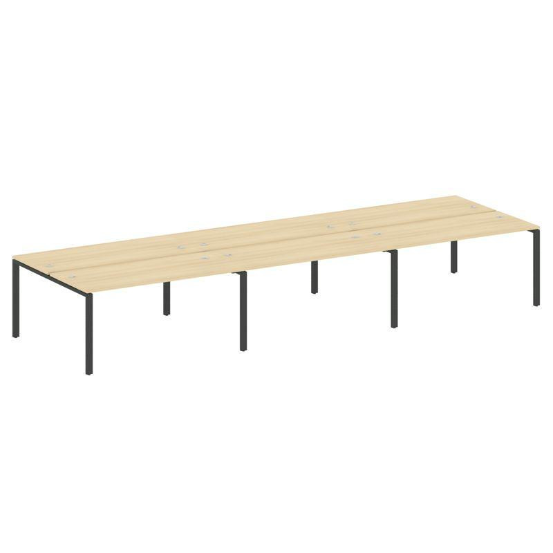 Metal System Рабочая станция на 6 мест на П-образном м/к БП.СМ-6.4 Акация Лорка/Металл Антрацит 4800