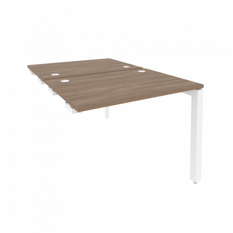 Onix Стол-приставка двойной на П-образном м/к к опорным элем. O.MP-D.SPR-1.7 Дуб Аризона/Металл Белы