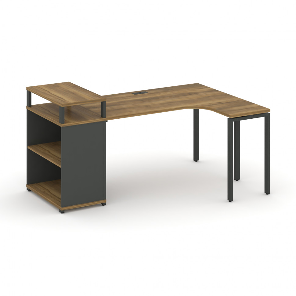 Concept Стол эргономичный с опорным стеллажом с верх. горизонтом CN.SA-204(R) Сандал Янтарный/Антрац Concept Стол эргономичный с опорным стеллажом с верх. горизонтом CN.SA-204(R) Сандал Янтарный/Антрац