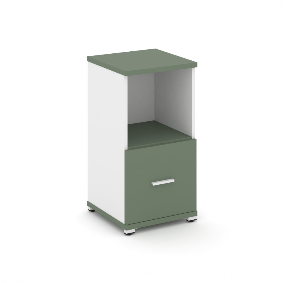 Concept Шкаф 1 узкая секция, 2 ниши CN.STU-211 W Кобо/Белый Бриллиант/Металл Белый 420*420*818