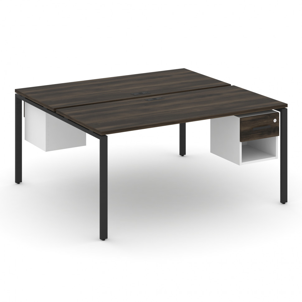 Concept Рабочая станция 2 сторонняя с подвесными тумбами на 2 места CN.DRS-120 B Дуб Мали/Белый Брил