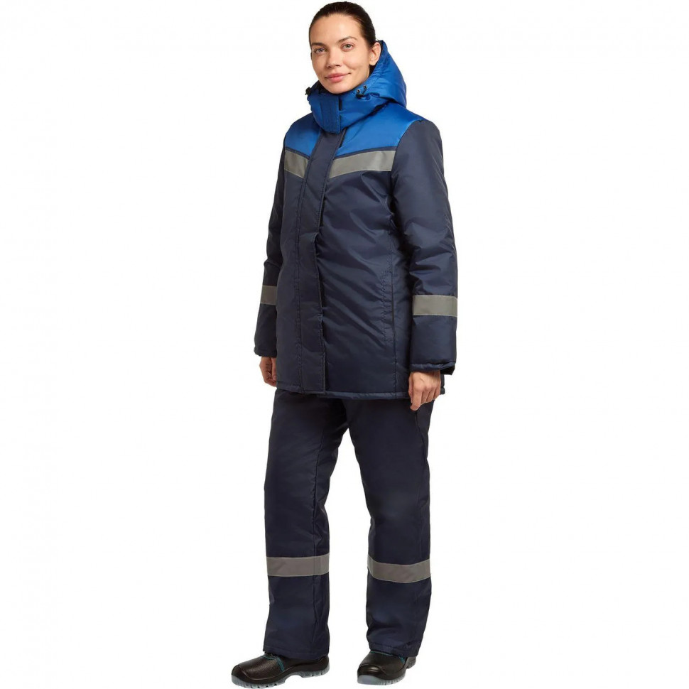 Куртка рабочая зимняя женская з46-КУ син/вас (р.48-50) 182-188