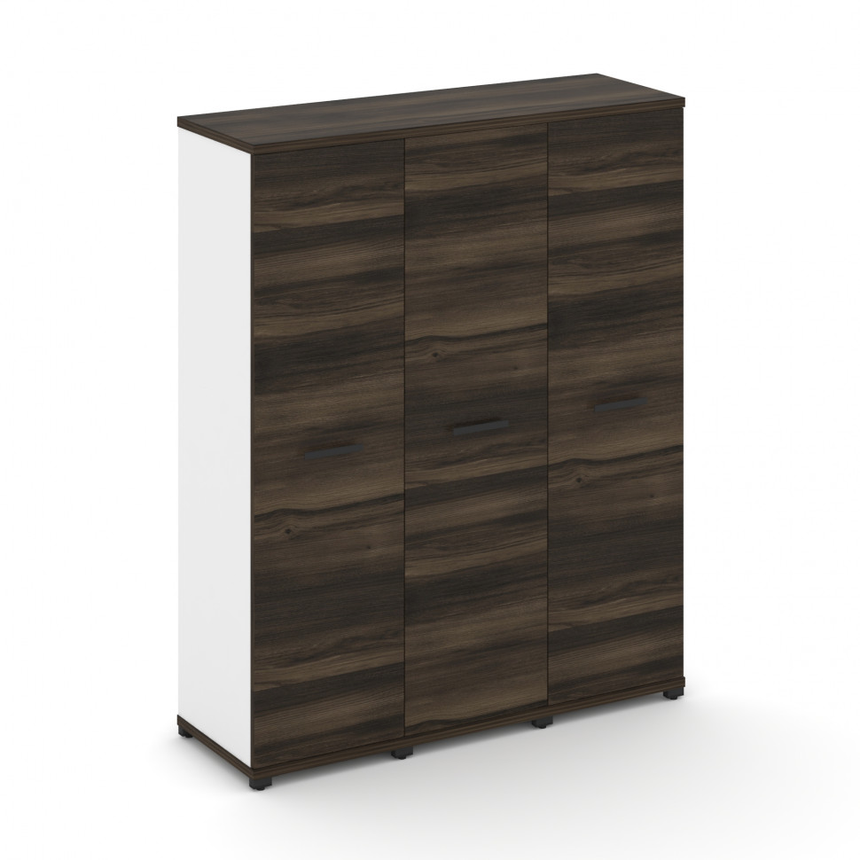 Concept Шкаф 3 узкие секции, 4 ниши CN.STU-436 B Дуб Мали/Белый Бриллиант/Металл Черный 1252*420*155