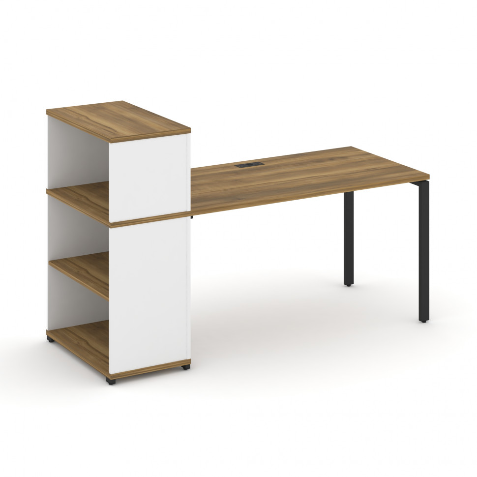 Concept Стол рабочий с опорным стеллажом с надставкой низ. CN.SP-211 Сандал Янтарный/Белый Бриллиант