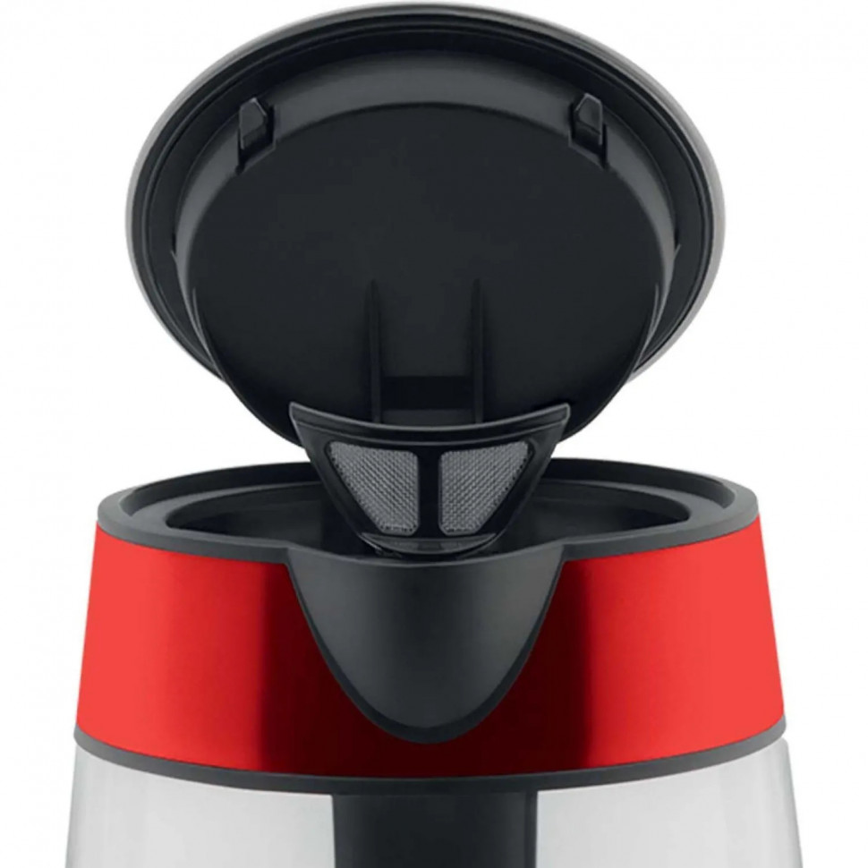 Чайник электрический SCARLETT SC-EK27G79, стекло, 2200Вт, 1.7л, красный