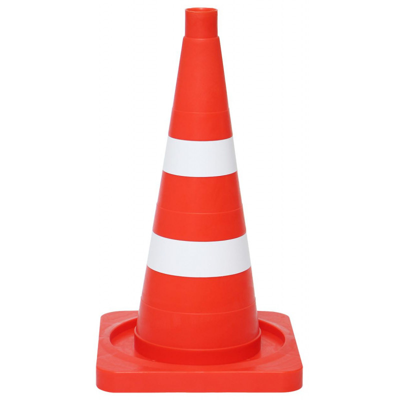 Конус сигнальный 2 бел. полосы, квадратное основание 510 мм КС-2.4