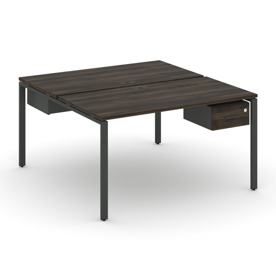 Concept Рабочая станция 2 сторонняя с подвесными тумбами на 2 места CN.DRS-112 A Дуб Мали/Антрацит/М