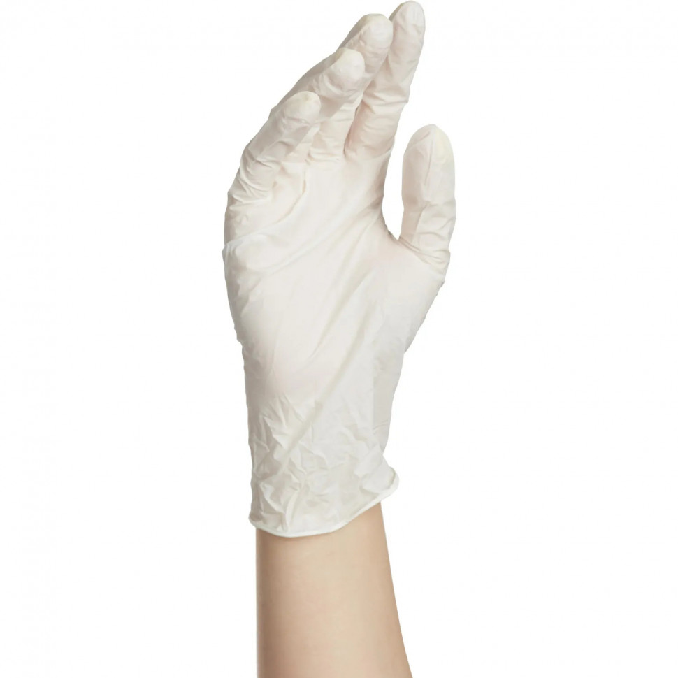 Перчатки нитрил, н/c, н/о, текстур, Benovy (S) 50п/уп, белый