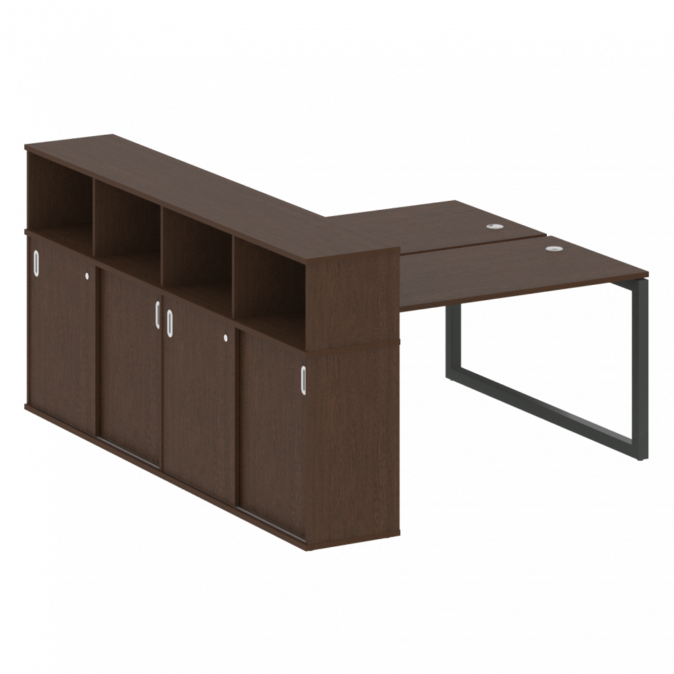 Metal System Quattro Рабочая станция с шкафом-купе на О-образном м/к 50БО.РС-СШК-4.3 Т Венге Цаво/Ме Metal System Quattro Рабочая станция с шкафом-купе на О-образном м/к 50БО.РС-СШК-4.3 Т Венге Цаво/Ме