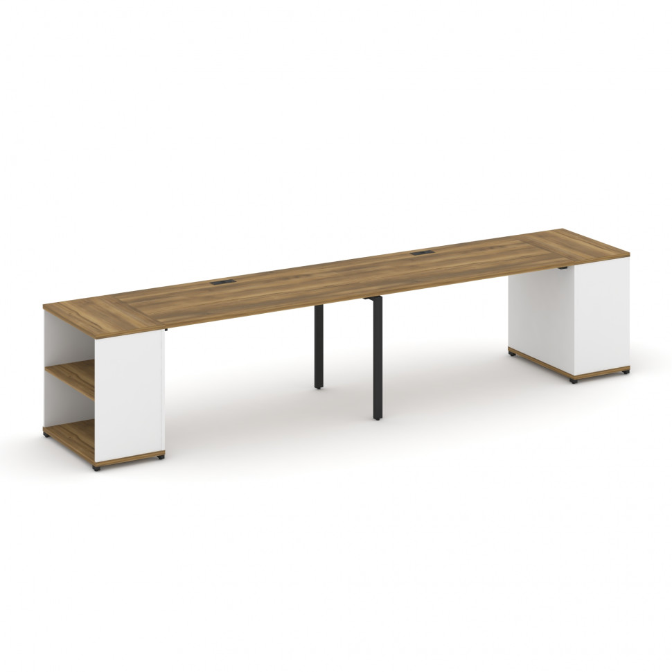 Concept Рабочая станция с опорными стеллажами CN.ORS-203 Сандал Янтарный/Белый Бриллиант/Металл Черн