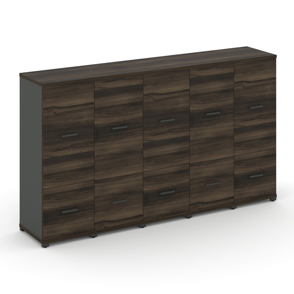 Concept Шкаф 5 узких секций, 3 ниши CN.STU-352 A Дуб Мали/Антрацит/Металл Антрацит 2084*420*1186