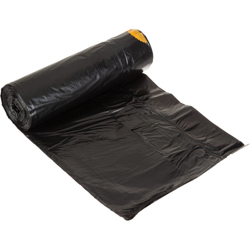 Мешки для мусора ПВД 35л 25мкм 10шт/рул черн50х58см, Стандарт, с завязк