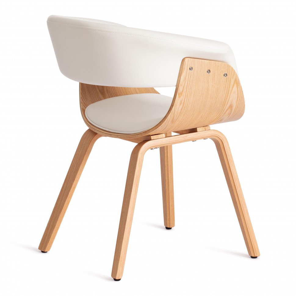 Стул VIMTA (mod.8021) дерево / экокожа, 69х56х77 см, натуральный/белый