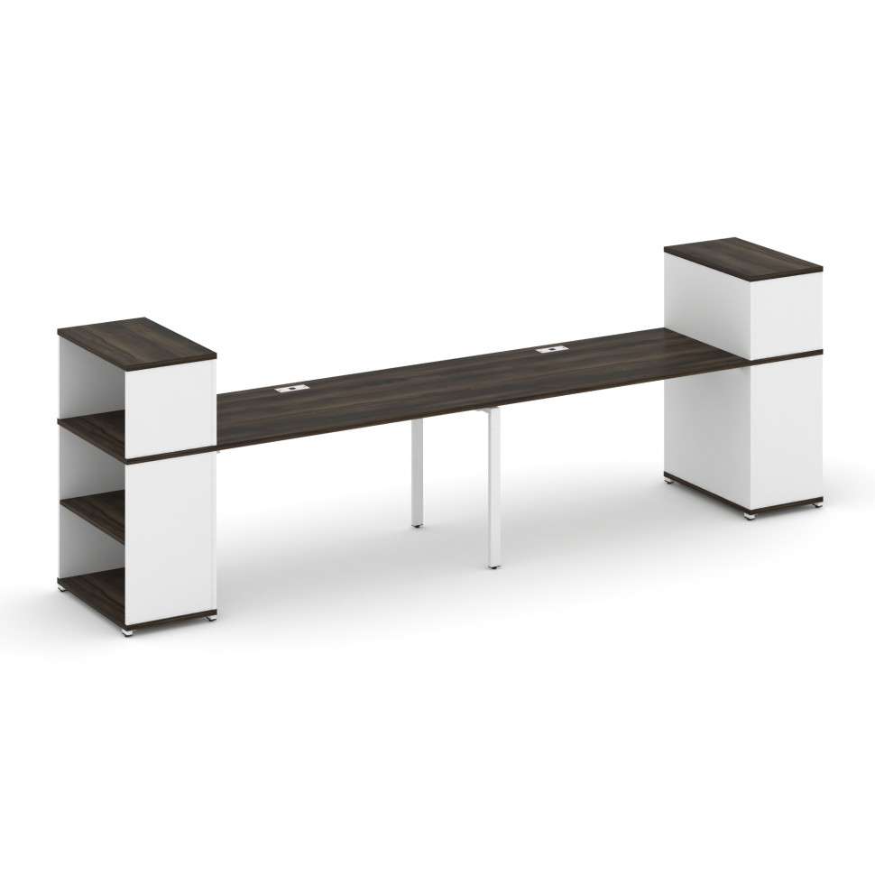 Concept Рабочая станция с опорными стеллажами с надставкой низ. CN.ORS-211 Дуб Мали/Белый Бриллиант/